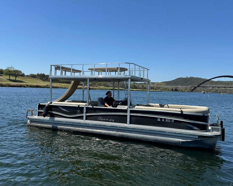 Double-Decker Party Boat with Waterslide on Lewisville Lake