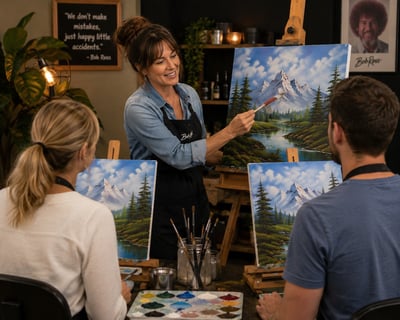 Bob Ross Painting Lesson in Boise