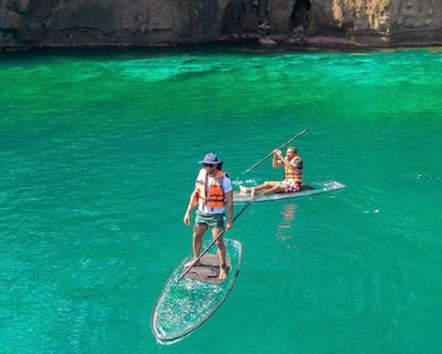 Clear Paddleboarding at Questelles Beach