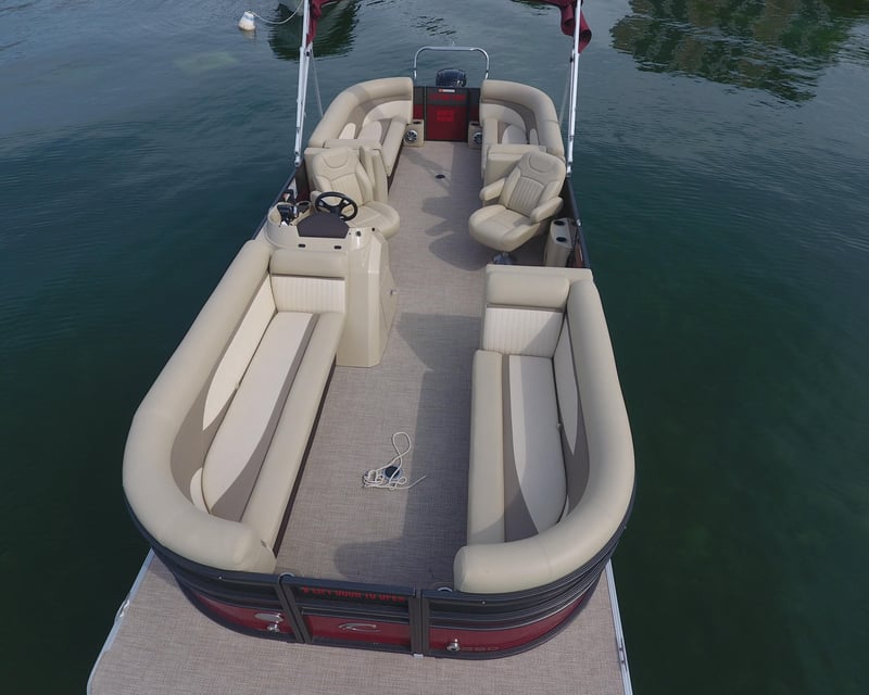 Tritoon Boat Rental on Lake Geneva with Tubing Option