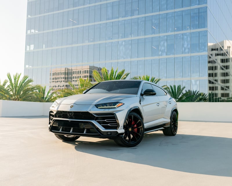 Silver Lamborghini Urus Rental in Huntington Beach