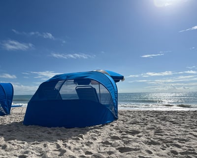 Vero Beach Private Cabana with Chairs & Umbrella