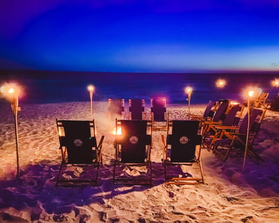 Destin Beach Bonfire with S'mores & Games Setup