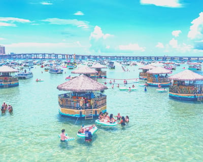 Cruise Crab Island on a Private Tiki Boat From Destin