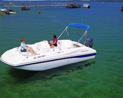 19' Deck Boat Rental in Traverse City