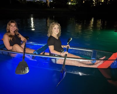 LED Night Glow Clear Kayak Tour on Lake Ivanhoe