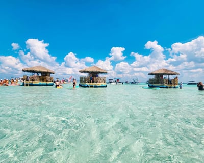 Captained Tiki Boat to Crab Island with Music