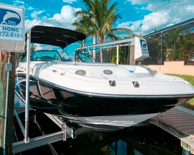 Explore Cape Coral on a 24' Deck Boat Rental