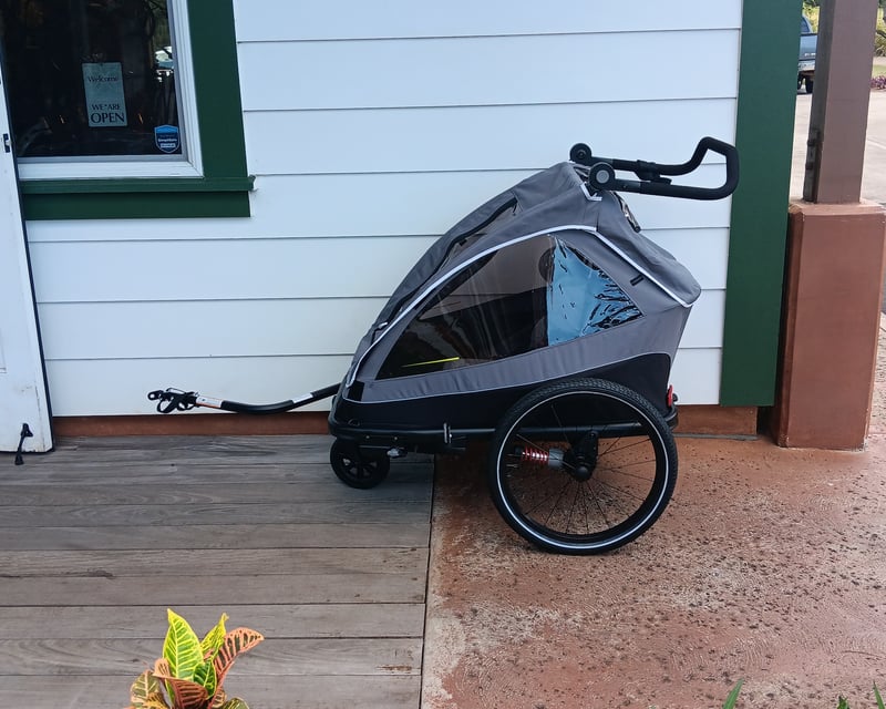2-Seat Child E-Bike Trailer Rental in Koloa, Kauai
