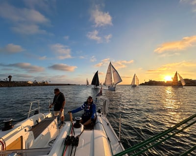 Evening Sailboat Race in Marina del Rey