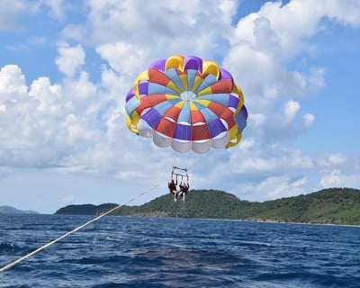 Parasailing Flight From Cruz Bay