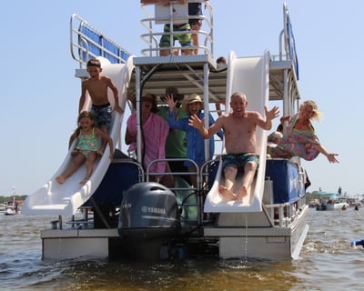 Destin Double-Decker Pontoon Rental with Waterslides