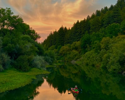 Twilight Paddle on the Russian River in Healdsburg