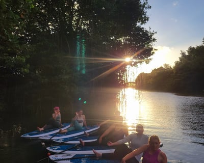 Sunset Stand-Up Paddleboard Yoga in Hale'iwa