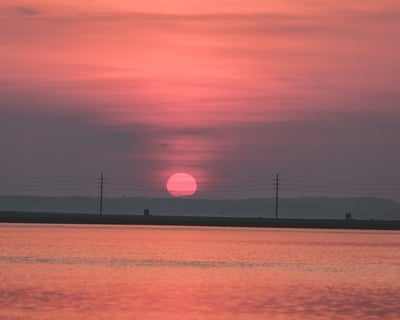 Chincoteague Pontoon Boat Rental at Sunset