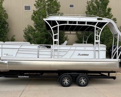 Tritoon with Water Slide Rental at Boyd Lake