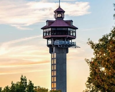 See 90 Miles of Ozarks from Glass Elevator Tower