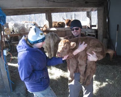 Calf Cuddling Farm Tour in Trapper Creek