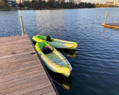 Single Kayak Rental on Lake Woodlands in The Woodlands