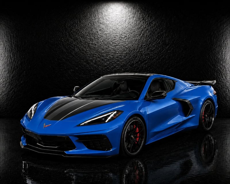 Blue Corvette C8 3LT Sports Car Rental in Sterling, VA