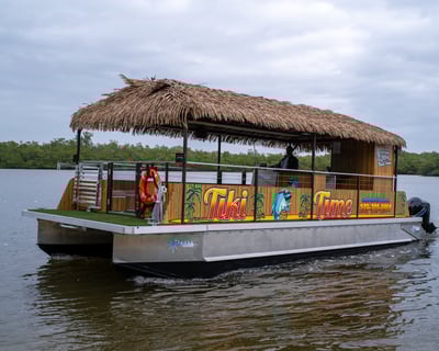 Goodland Tiki Boat Tour with Beach & Wildlife