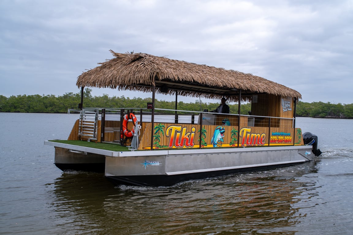 Goodland Tiki Boat Tour with Beach & Wildlife