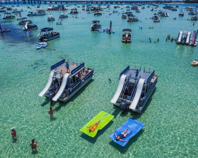 Captained Double Deck Pontoon at Okaloosa Island