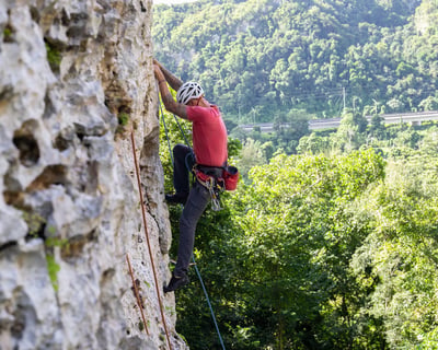 Outdoor Rock Climbing Day Pass in Vega Baja