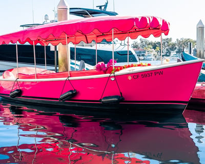 Newport Beach Pink Electric Boat Rental