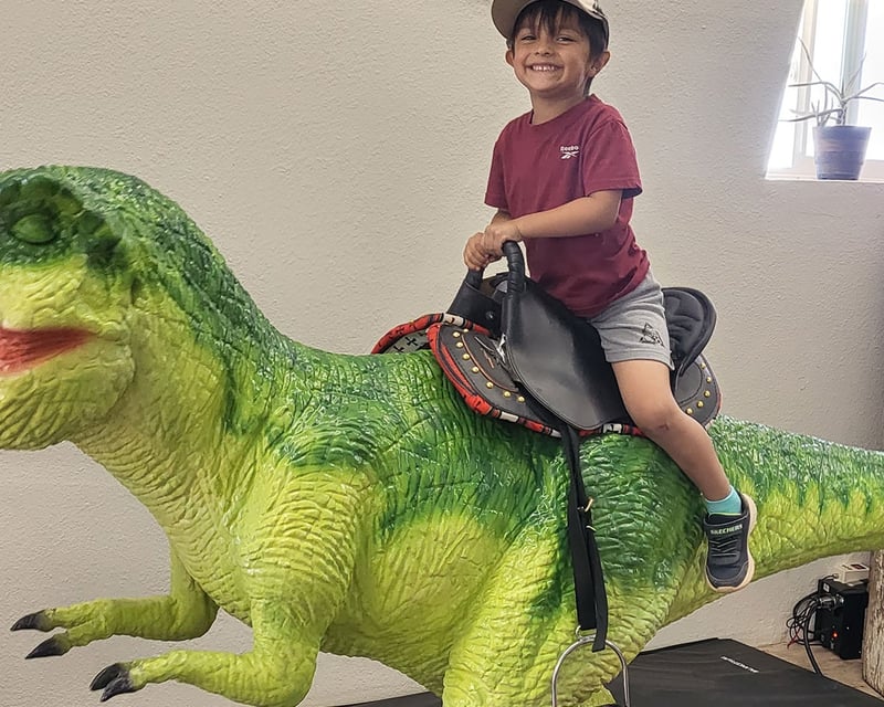 Animatronic T-Rex Ride at Meteor City Trading Post