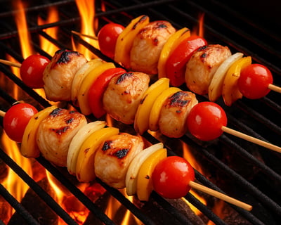Cook Organic Chicken Kabobs in Ohiopyle