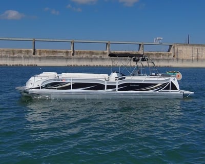 Lake Austin Pontoon Charter by Pennybacker Bridge