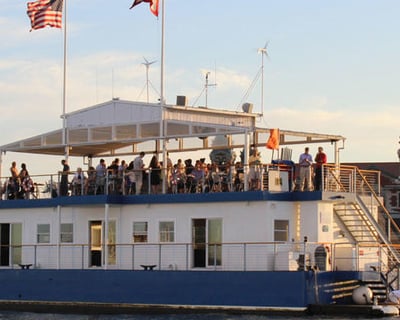 Ride a Launch to Willy Wall Floating Clubhouse