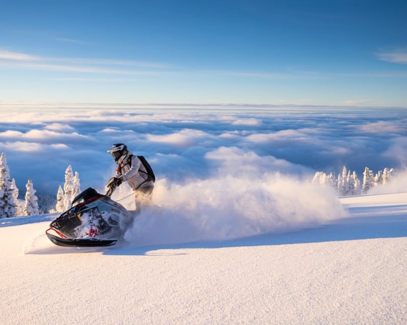 Advanced Guided Powder Snowmobile Tour in McCall