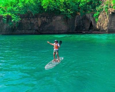 Clear Paddleboarding at Questelles Beach