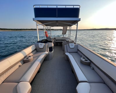 Blue Crown Double-Decker Pontoon Charter on Lake Travis