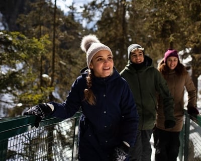 Hike Johnston Canyon Frozen Falls From Banff