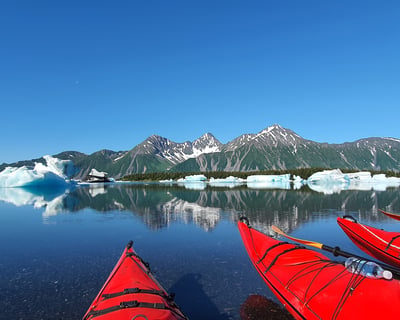 Heli-Kayak Bear Glacier In Kenai Fjords National Park