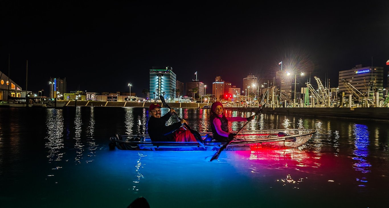 Nighttime Glow Kayak in Corpus Christi Marina