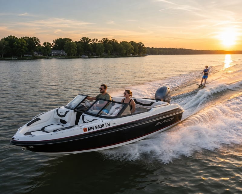 Open-Bow Sports Boat Rental in Danbury, Wisconsin