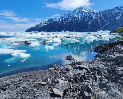 Heli-Kayak Bear Glacier In Kenai Fjords National Park