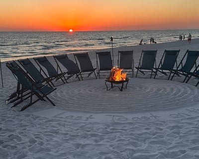Private Beach Bonfire in Panama City