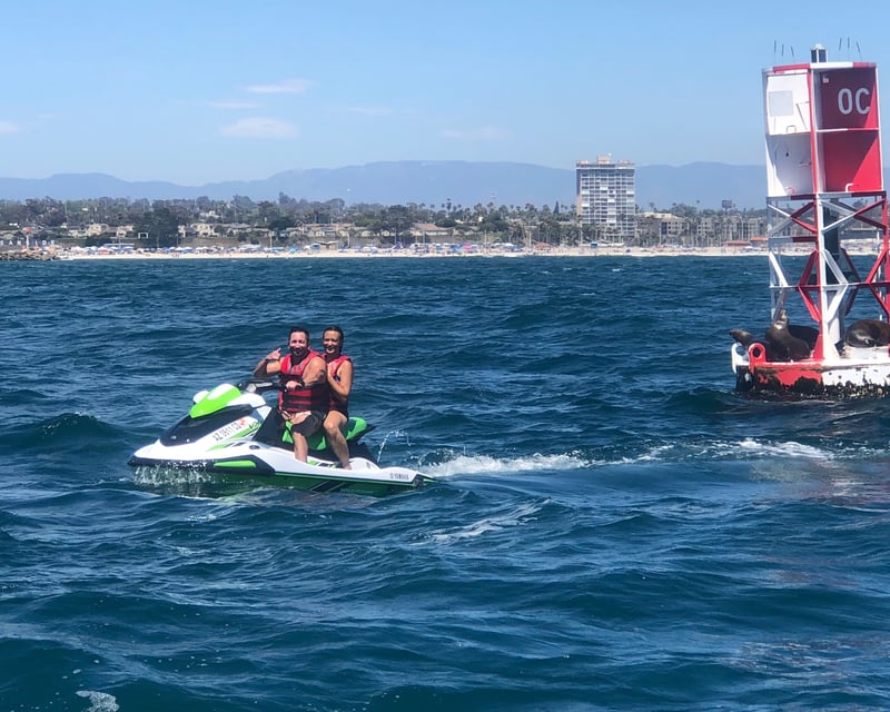 Guided Jet Ski Tour Past Sea Lion Buoy in Oceanside