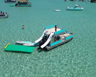 Crab Island 4-Hour Private Double Slide Pontoon Charter