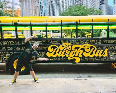 Black And Gold Comedy Sightseeing Bus Tour