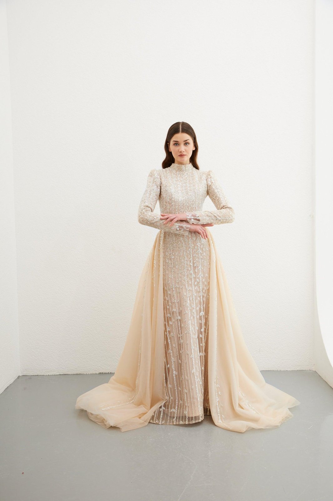 Lucas Kuyruklu Elbise - Bej