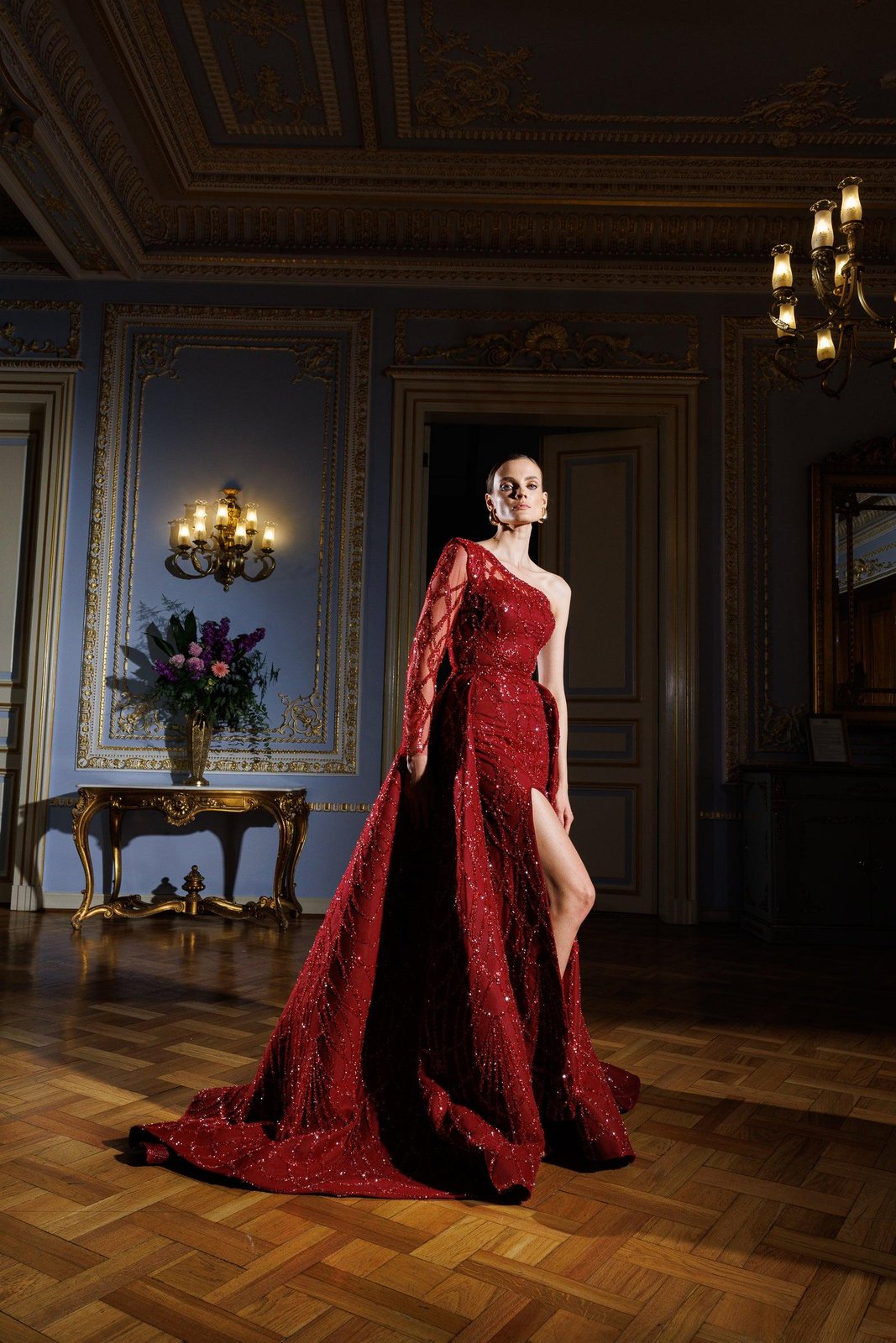 Tina Tek Kollu Elbise - Bordo