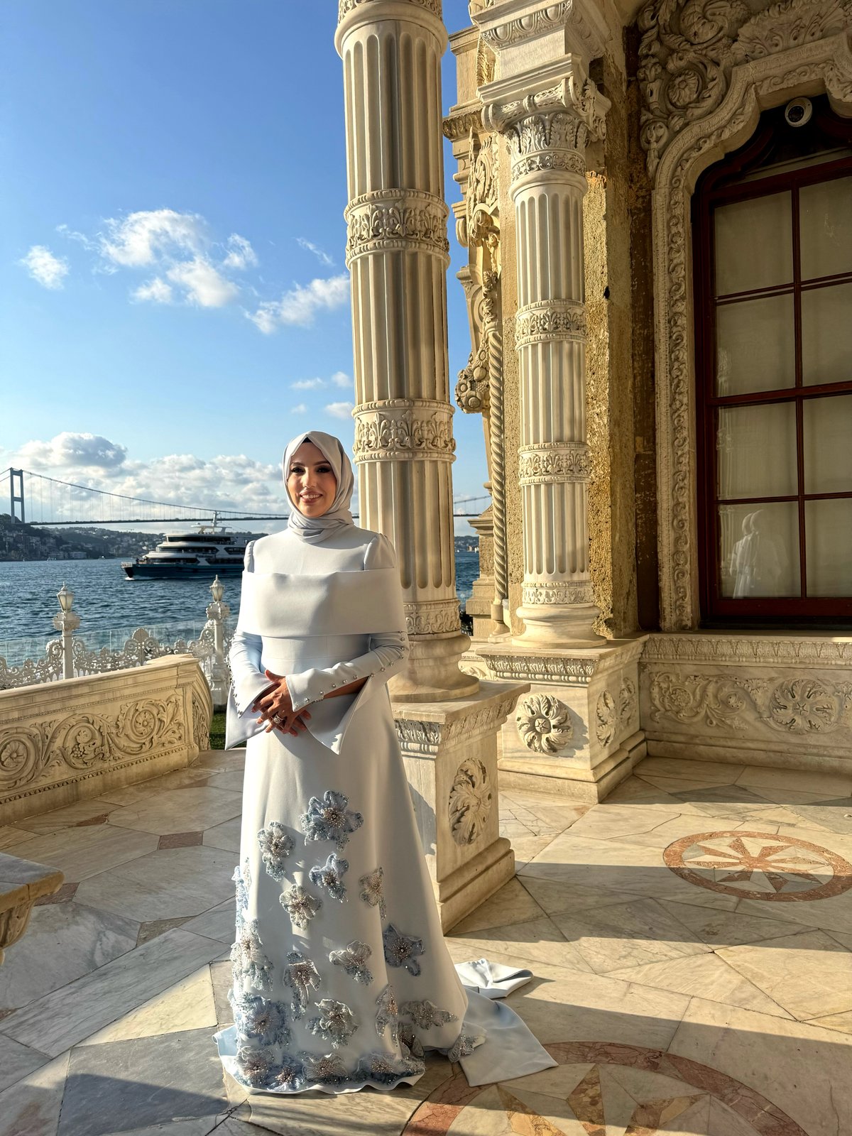 Sky Omuz Detaylı Elbise - Mavi