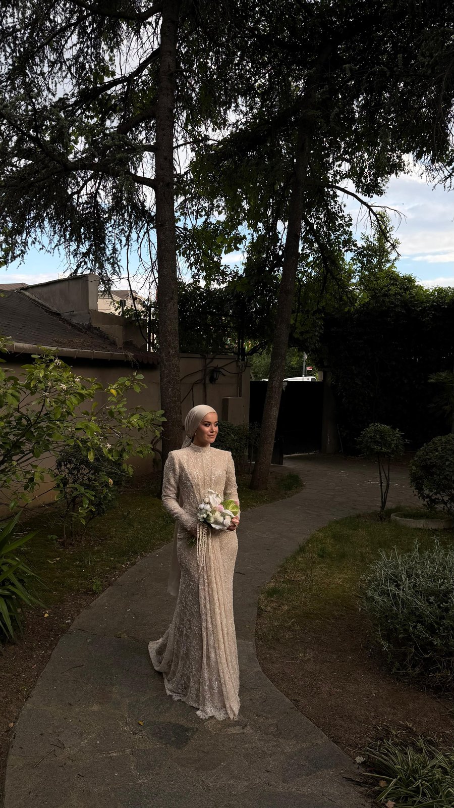 Ophelia Franzsız Dantel Elbise - Bej