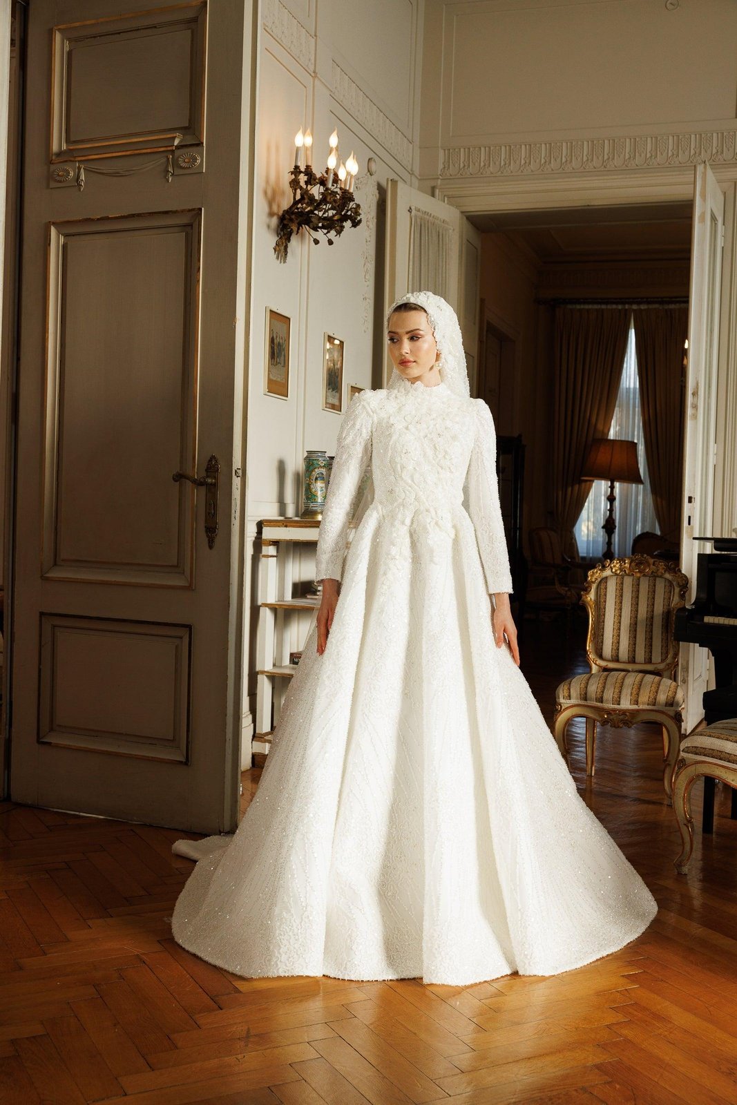 Diva Çiçek Detaylı Gelinlik - Beyaz